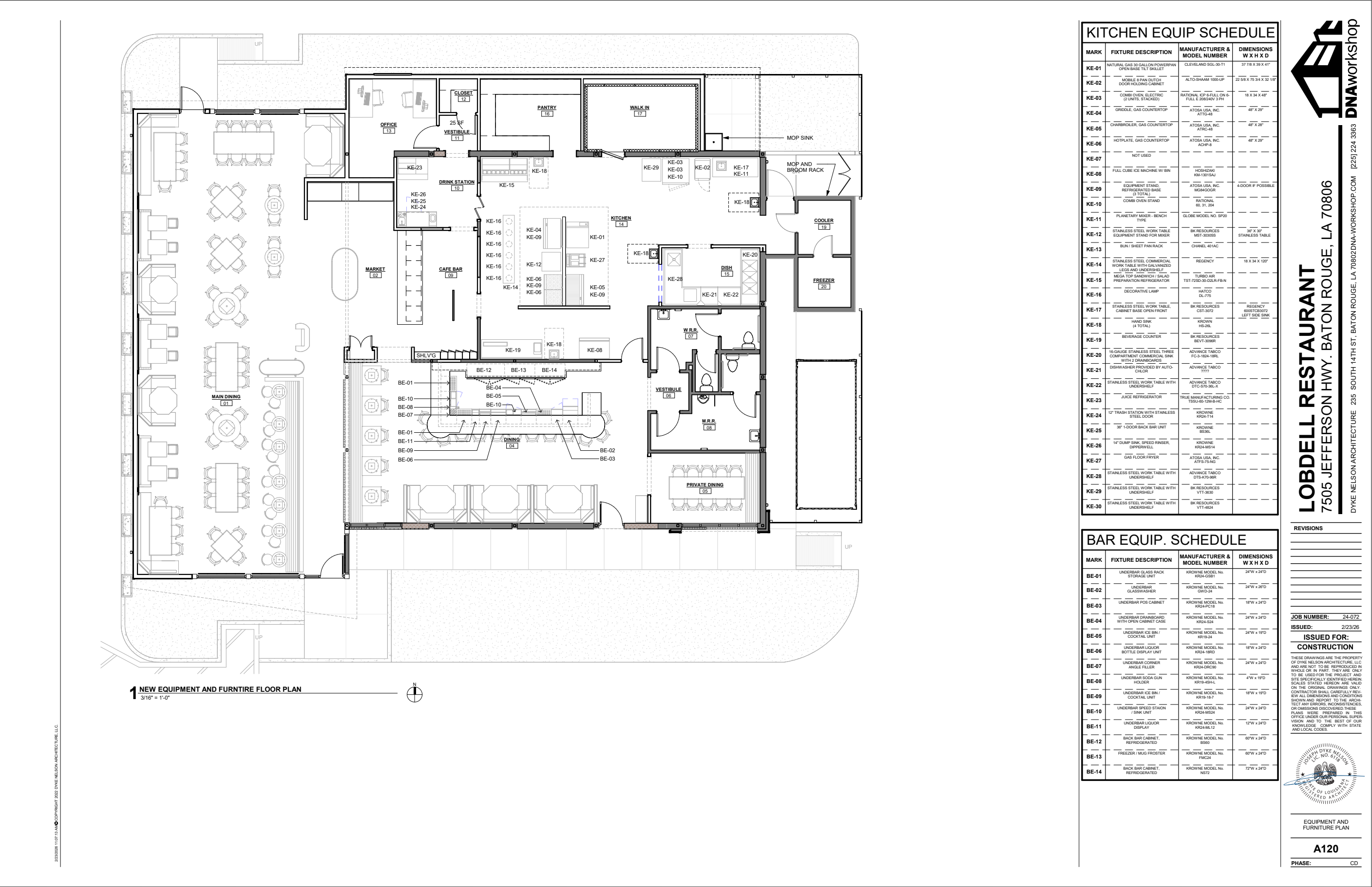 A120 · Equipment plan
